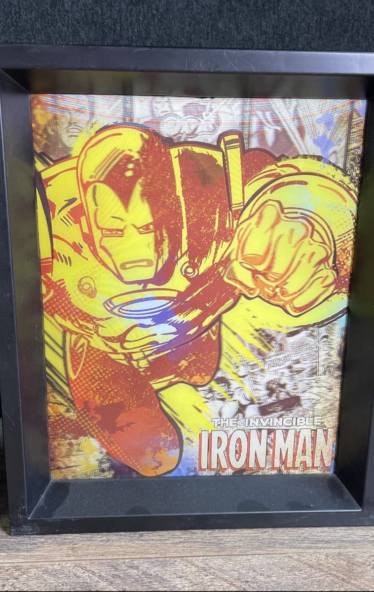 Marvel Comics Lot 2 Framed 3D Art Hulk Iron Man Comic Book Wall Decor 9x11
