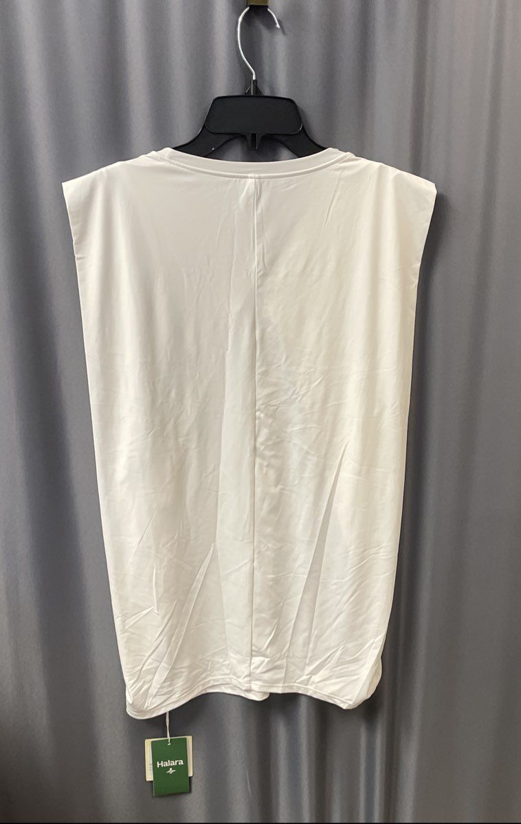 Halara Women's White Sleeveless Muscle Tank Top Nylon Elastane Activewear L NWT