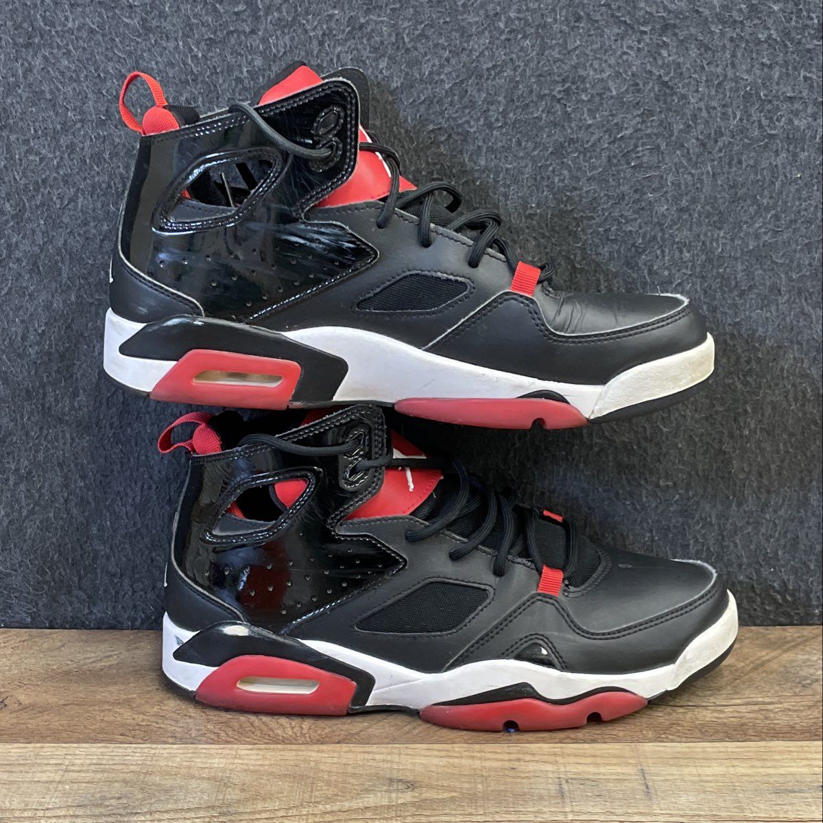 Nike Air Jordan Flight Club '91 Black University Red Basketball Sneakers Size 8