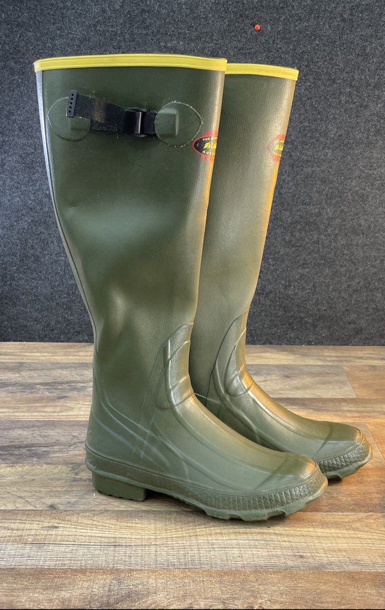 LaCrosse Grange Rubber Hunting Boots 18" Men's Size 6 OD Green Cleated