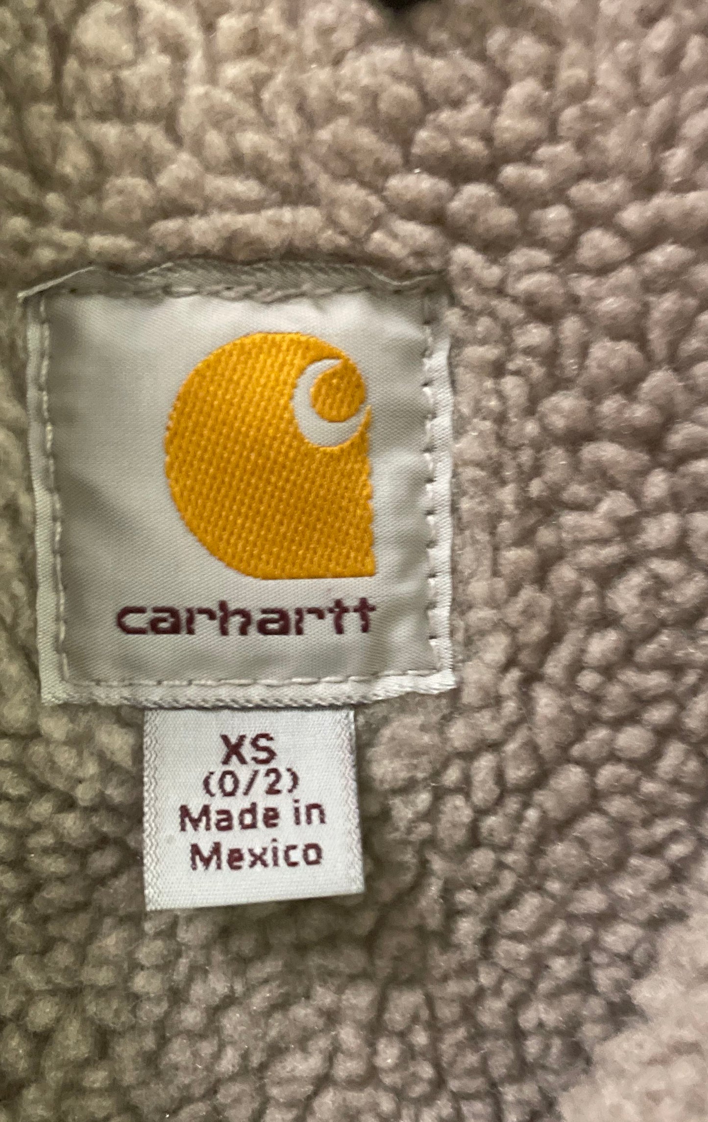 Carhartt Mock Neck Sherpa Lined Duck Canvas Workwear Vest Brown Sz XS (0/2)