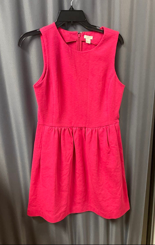 J. Crew Women's Pink Sleeveless Fit & Flare Textured Cotton Pique Dress Sz S