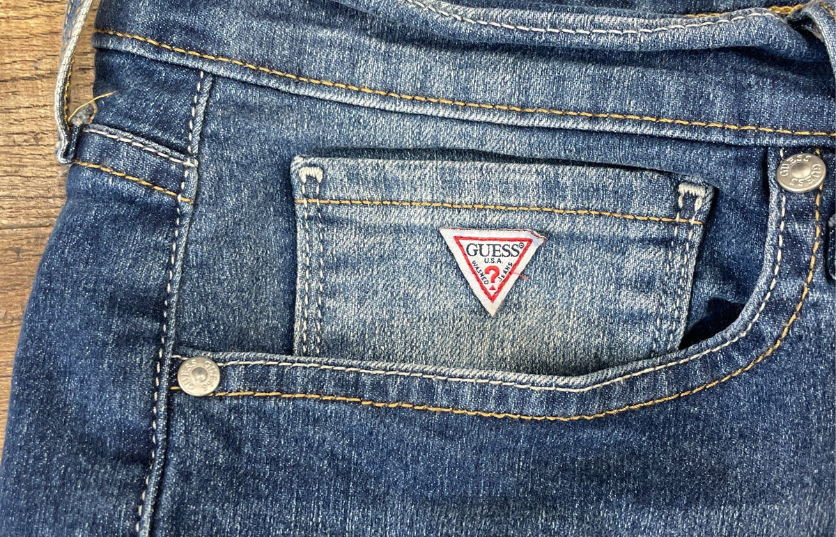 Guess Men's Lincoln Slim Straight Jeans Blue Faded Wash Stretch Sz 34x30