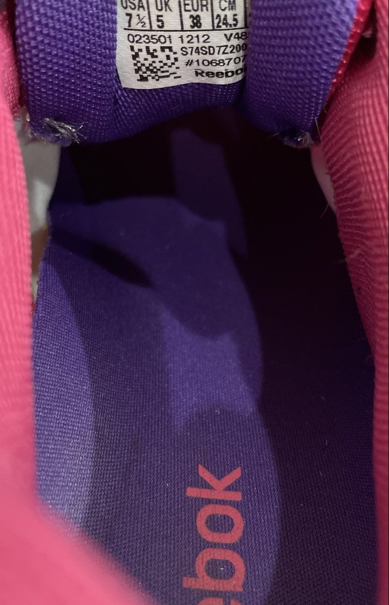 Reebok ZigTech Shark Pink Orange Purple Running Shoes Womens Size 7.5