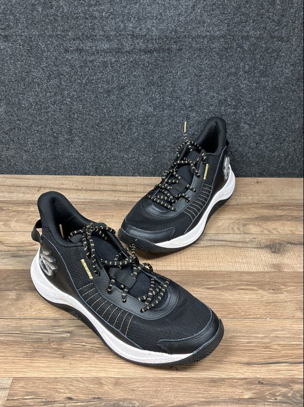 Under Armour Curry 3Z7 Black Metallic Gold Basketball Shoes Men's Size 11.5