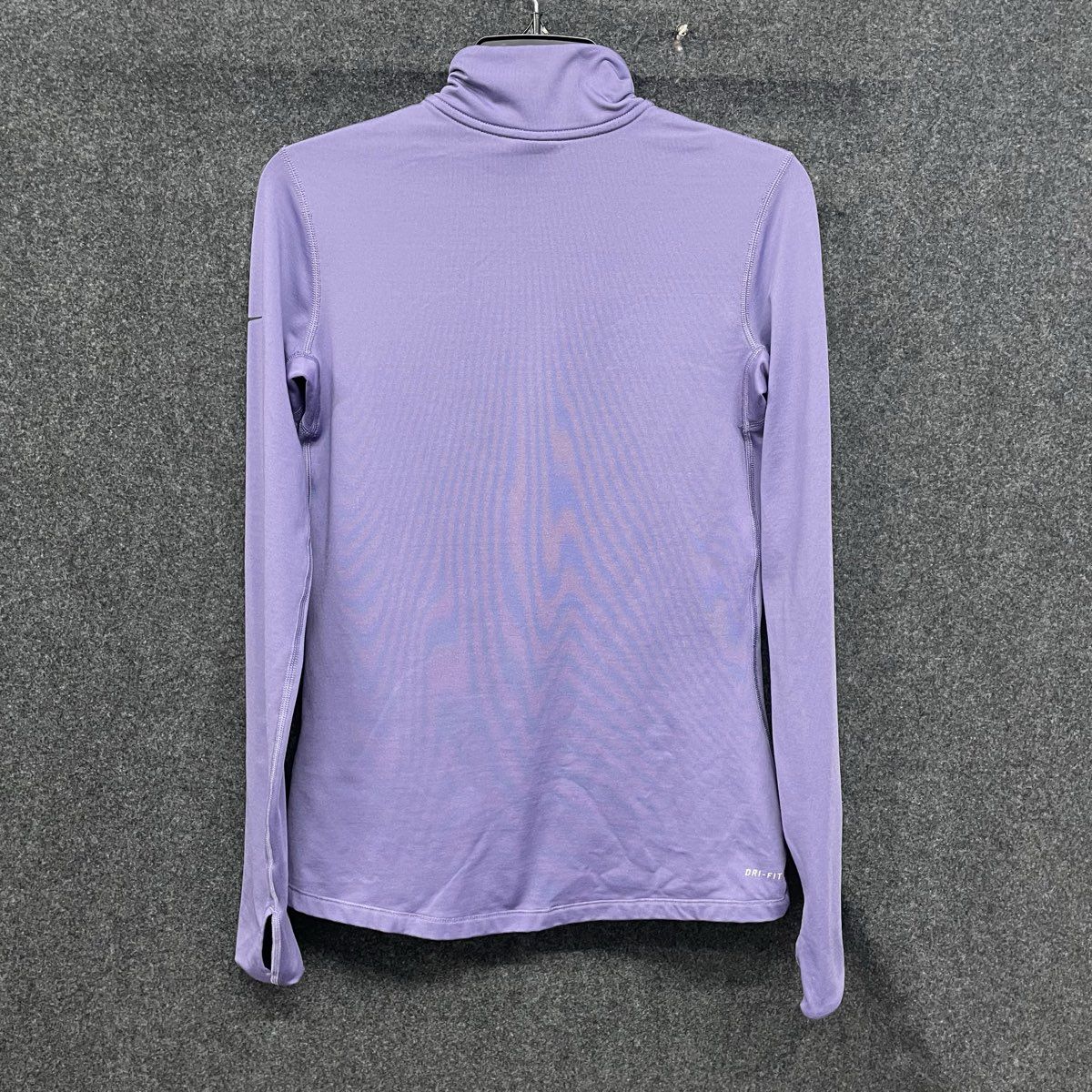Nike Pro Dri-FIT Women's 1/4 Zip Pullover Purple Fleece Lined Thumbholes Sz L