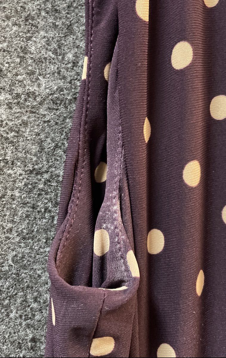 Lauren Ralph Lauren Women's Purple Polka Dot Surplice Fit Flare Dress Sz L/XL