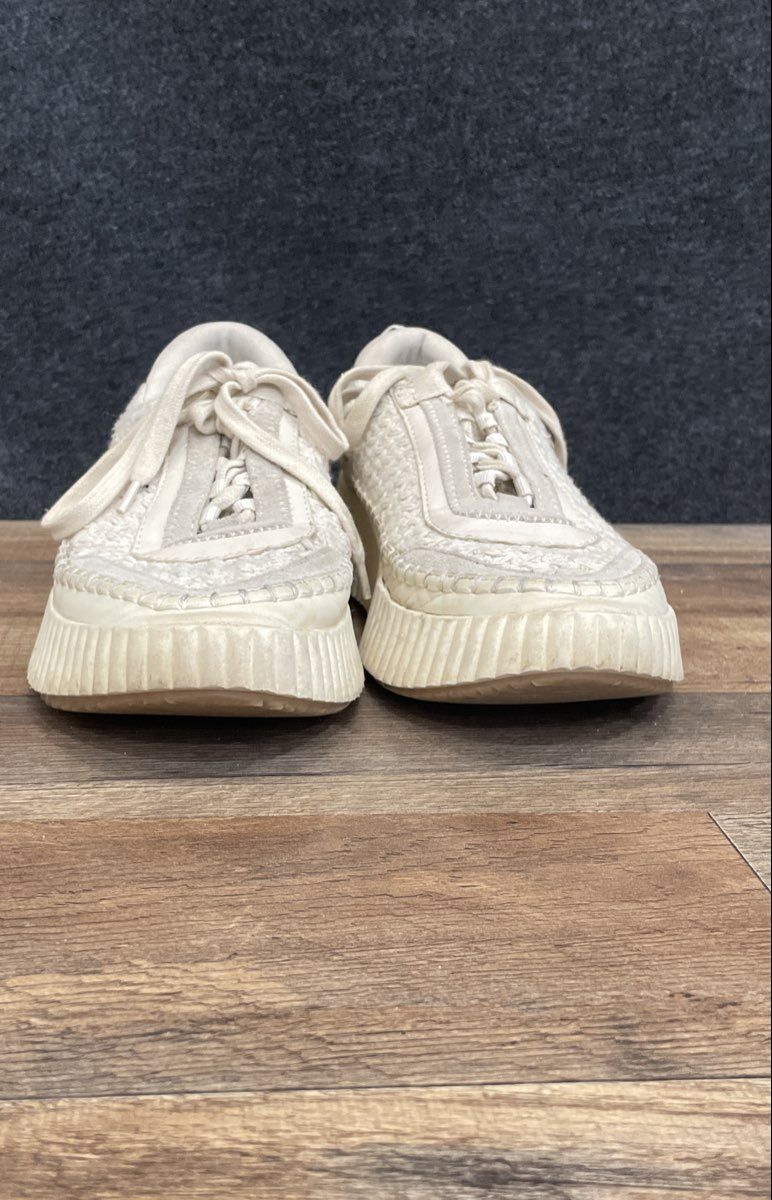 Dolce Vita Caster White Woven Platform Fashion Sneakers Shoes Size 10