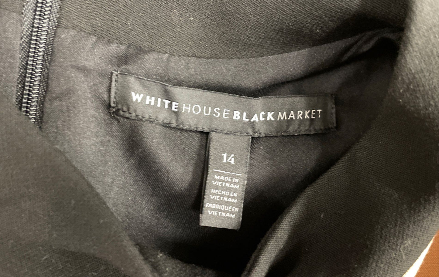 White House Black Market Women's Tan Black Colorblock Sheath Dress Sz 14