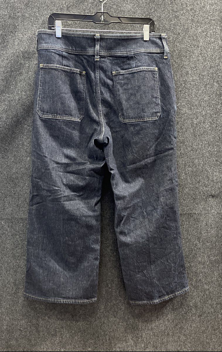 J.Crew Women's Dark Blue Re-imagined Lyocell Blend Straight Wide-Leg Jeans 31P