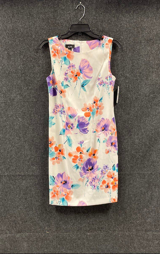 ALYX Women's Sleeveless Floral Sheath Dress White Purple Orange NWT Sz 4