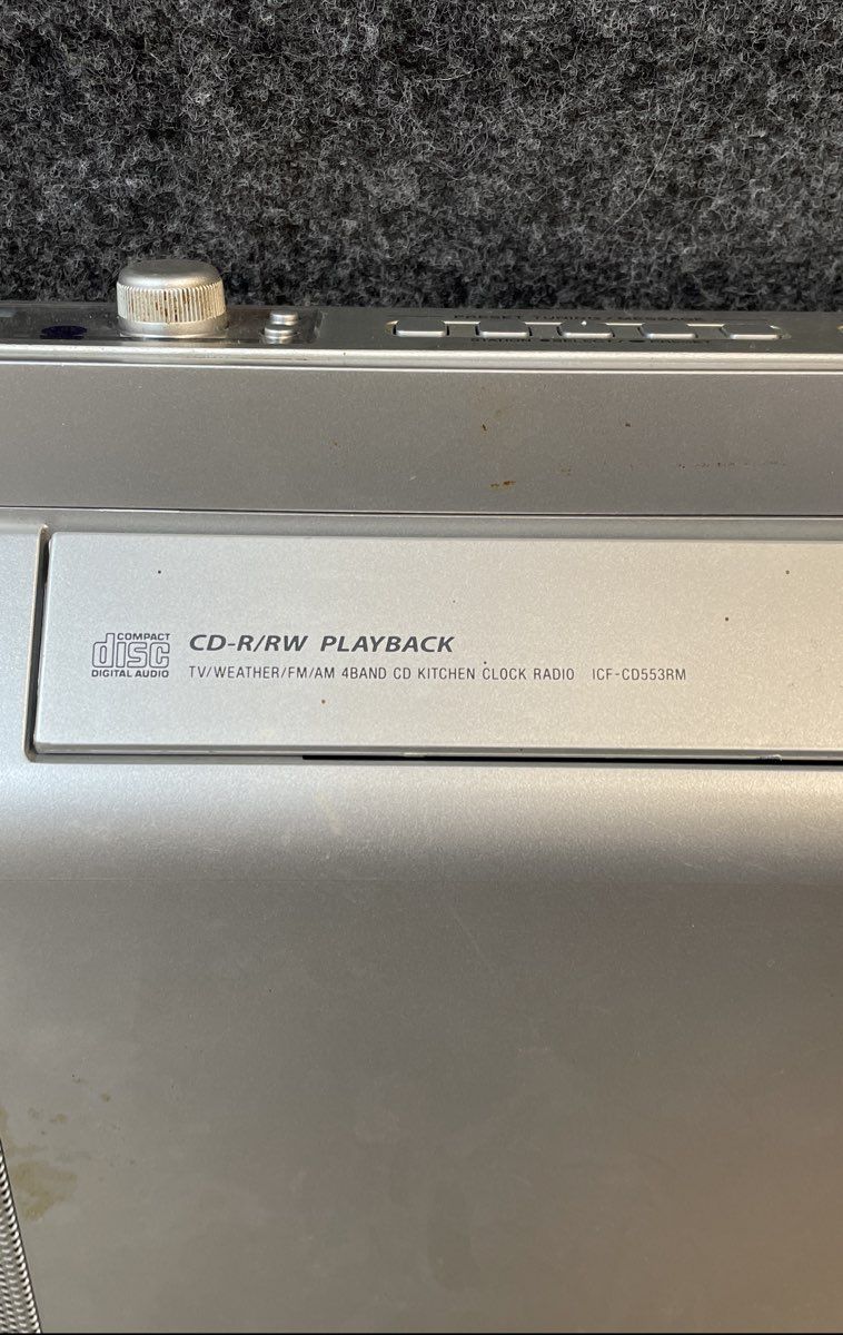 Sony ICF-CD553RM Under Cabinet Kitchen CD Clock Radio AM FM Weather Untested