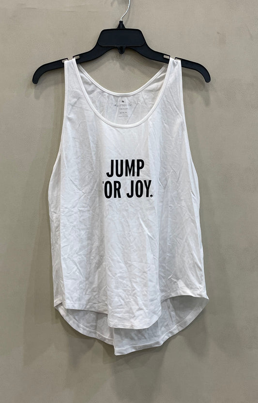 Kate Spade New York Women's White Jump For Joy Graphic Racerback Tank Top Sz M