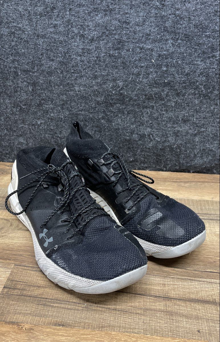 Under Armour Project Rock 2 HOVR Black White Training Shoes Men's Size 12.5