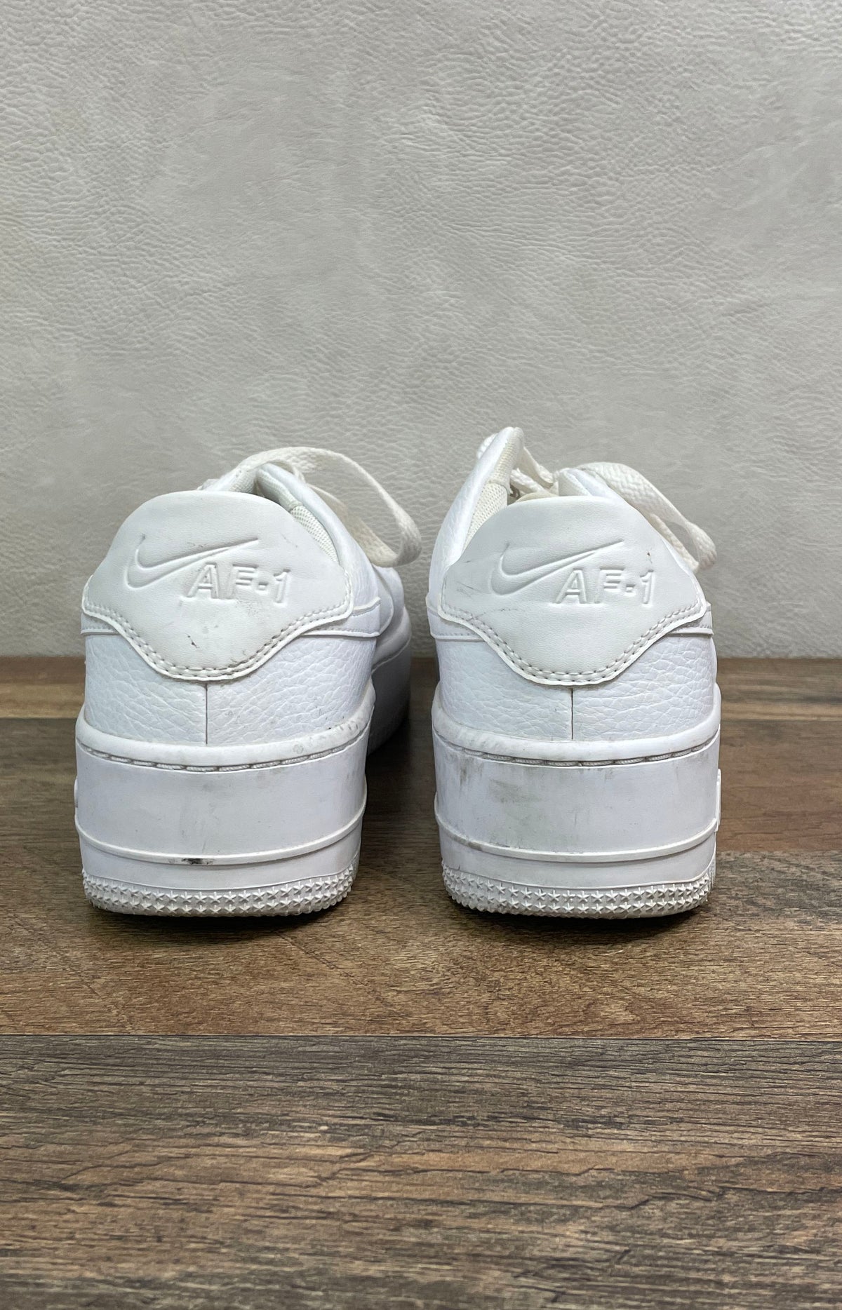 Nike Air Force 1 Sage Low Triple White Platform Sneakers Womens Size 8.5