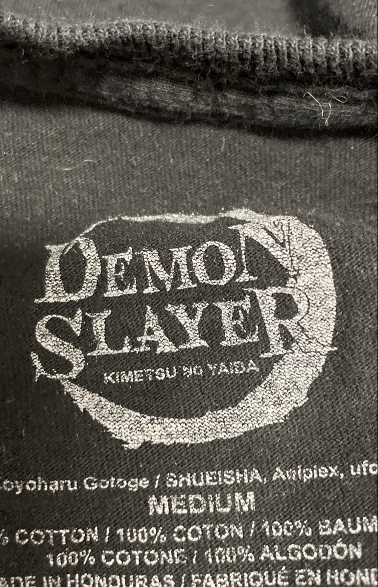 Demon Slayer Kyojuro Rengoku Flame Hashira Men's Black Graphic Anime T-Shirt M