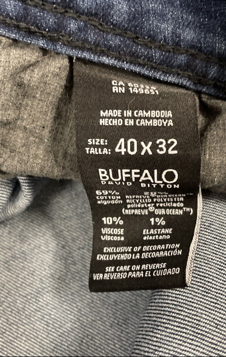 Buffalo David Bitton Men's Blue Straight Leg Repreve Denim Jeans Size 40x32