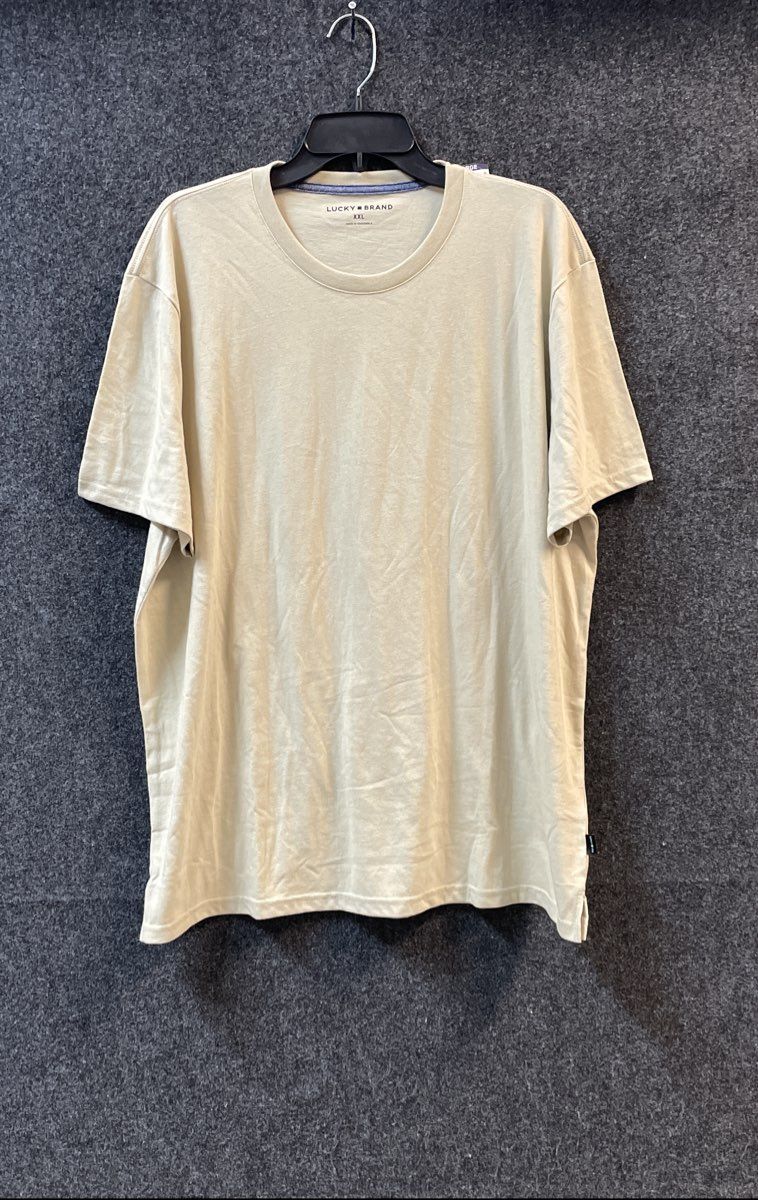 Lucky Brand Men's T-Shirt Taupe Cotton Blend Short Sleeve Crew Neck Sz XXL NWT