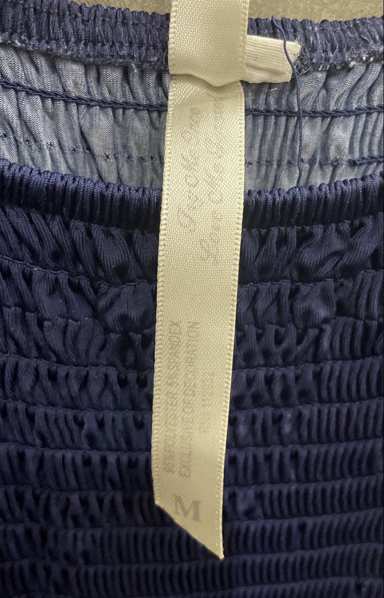Cristina Love Women's Navy Blue Paisley Smocked Bodice Maxi Dress Sz M