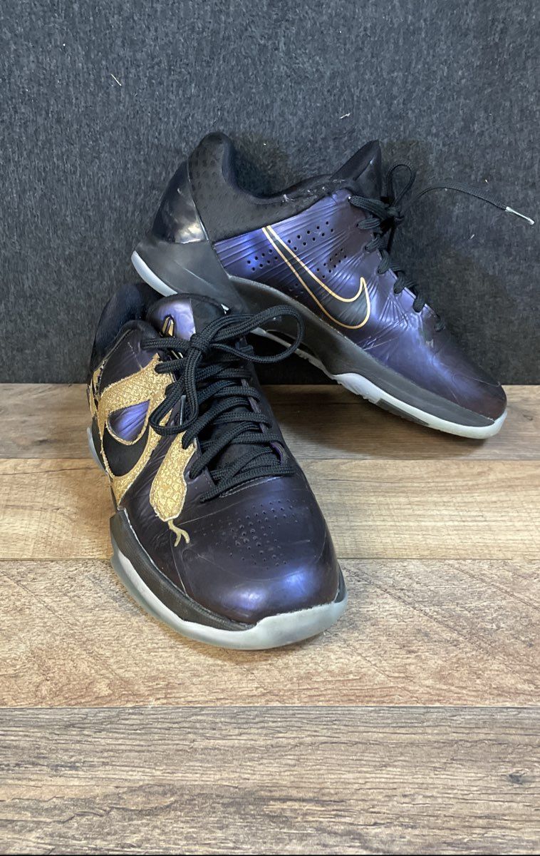 Nike Kobe 5 Year of the Snake Purple Gold Black Basketball Shoes Size 6Y