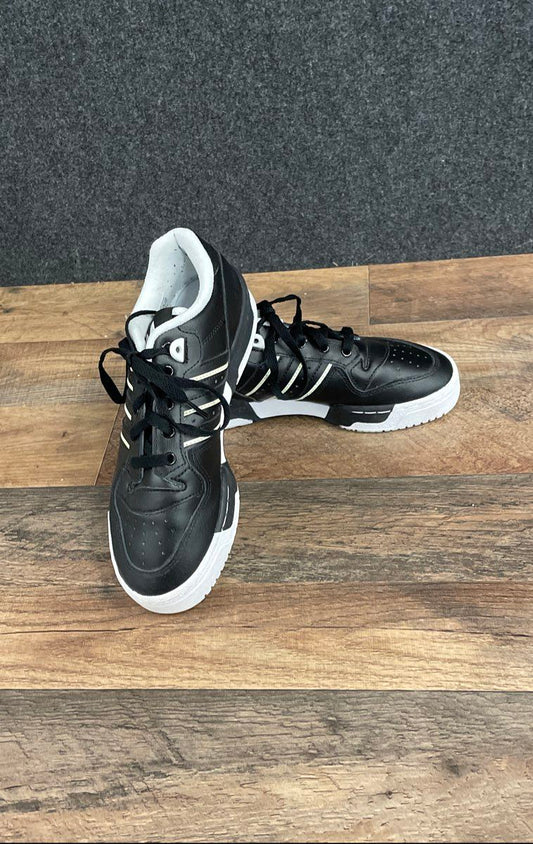 Adidas Rivalry Low Core Black White Leather Sneakers EE5938 Size 5.5