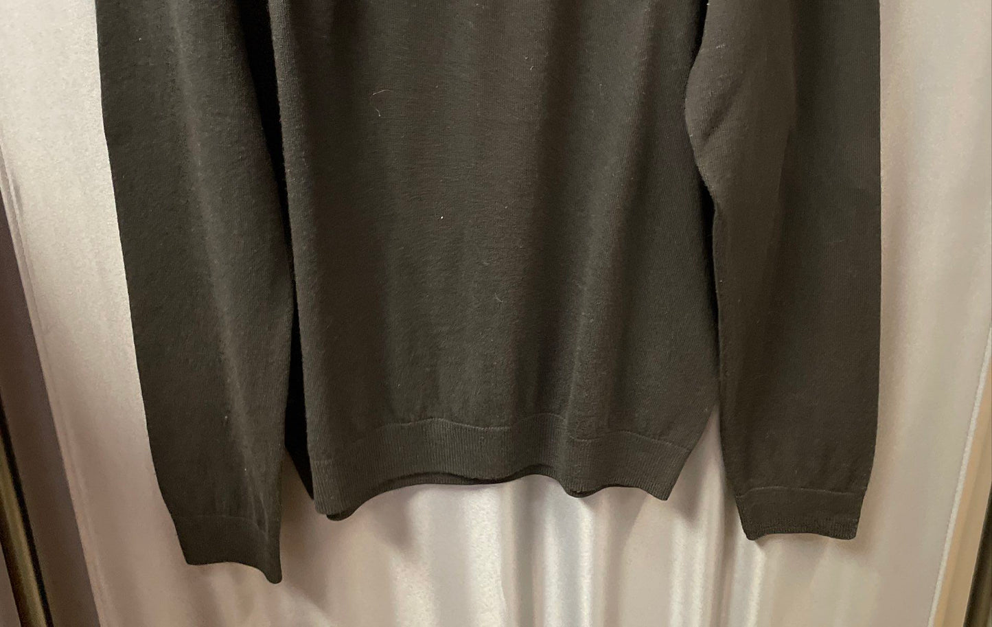 Brooks Brothers 346 Men's Black Extra Fine Merino Wool Mock Neck Sweater XL