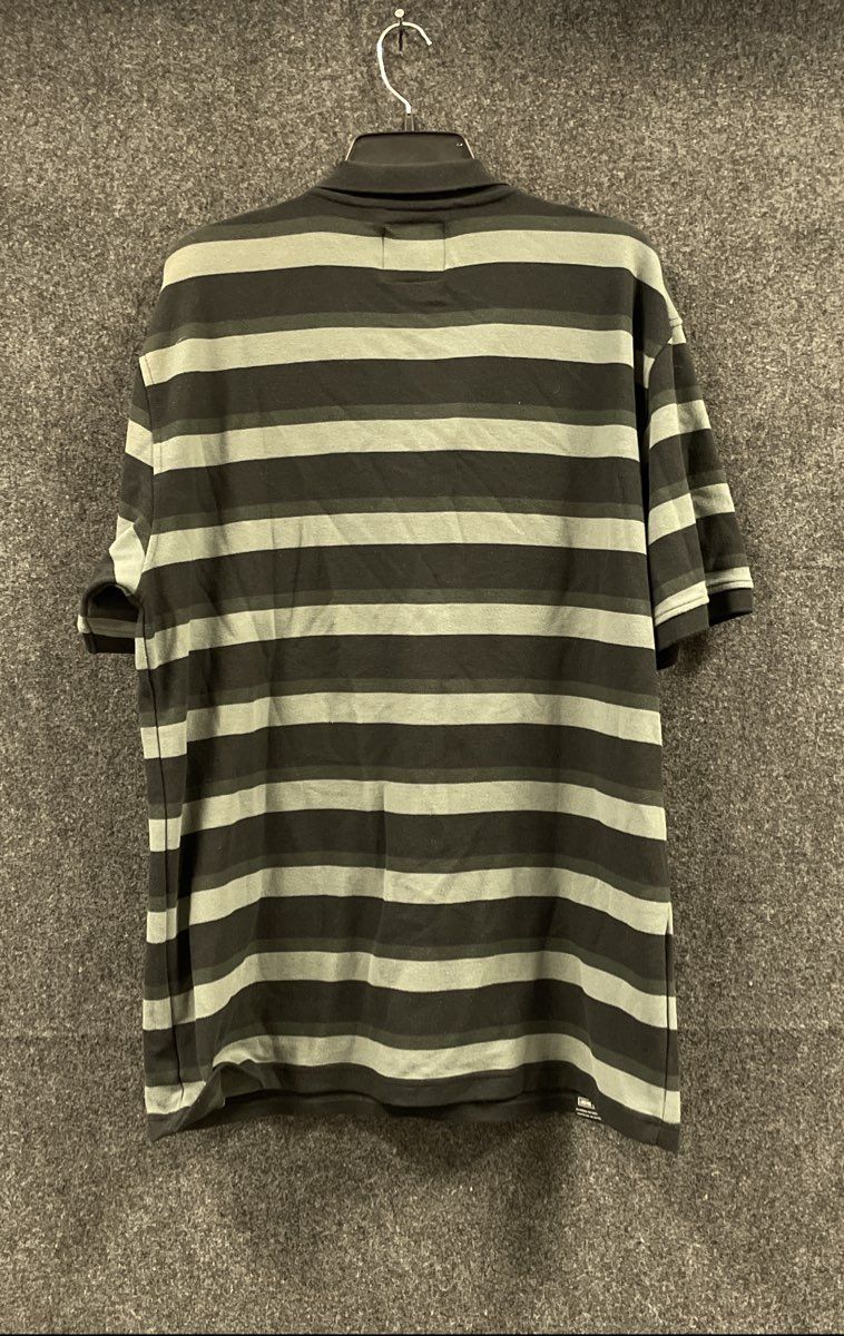 Lurking Class By Sketchy Tank Men's Striped Polo Shirt Green Black Sz XL