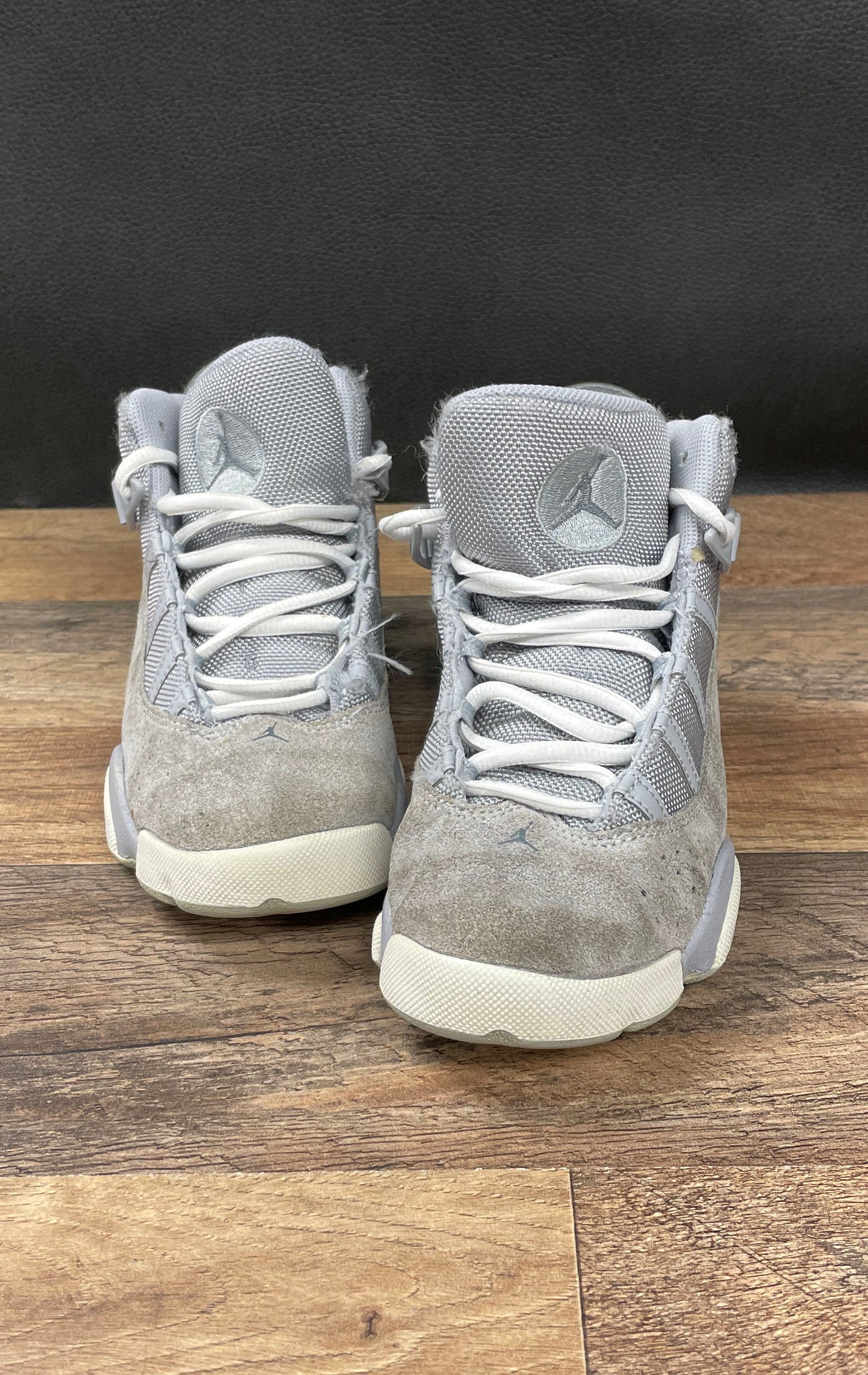 Jordan 6 Rings 'Wolf Grey/White/Cool Grey' Sneakers Youth size 2Y *IOB*