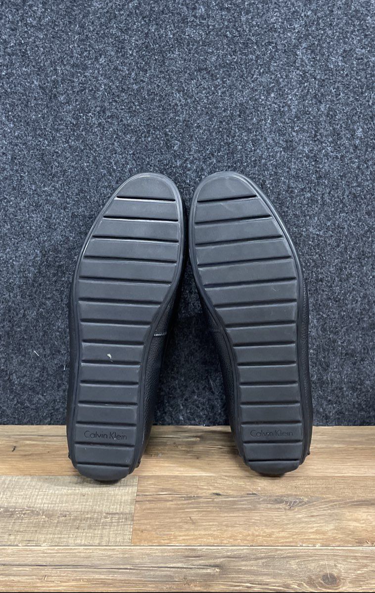Calvin Klein Ivan Black Pebbled Leather Penny Loafers Men's Size 11.5