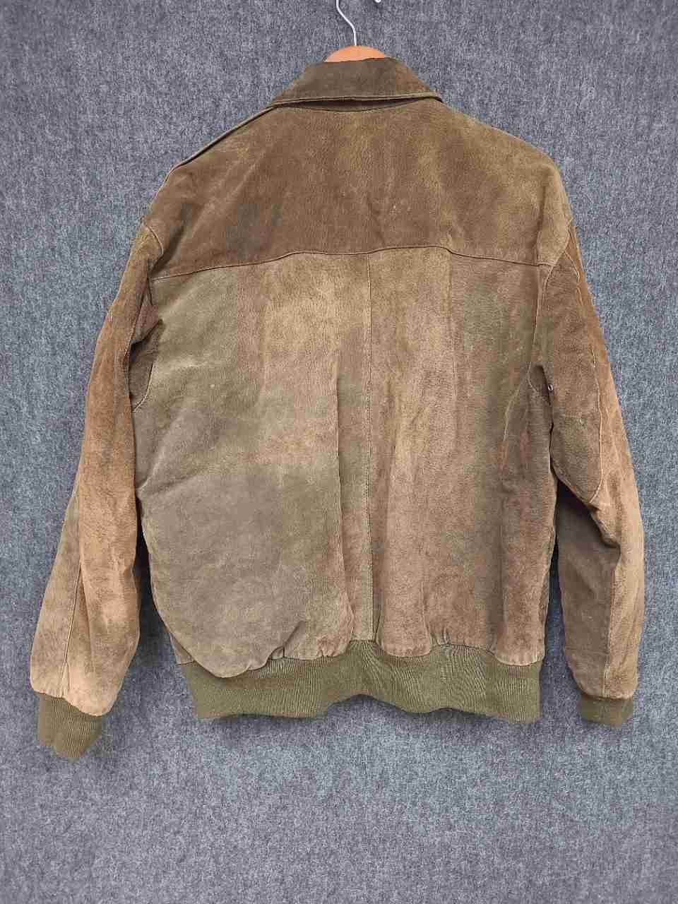 Vintage 90s Weekends Men's Brown Suede Leather Bomber Flight Jacket Sz XL
