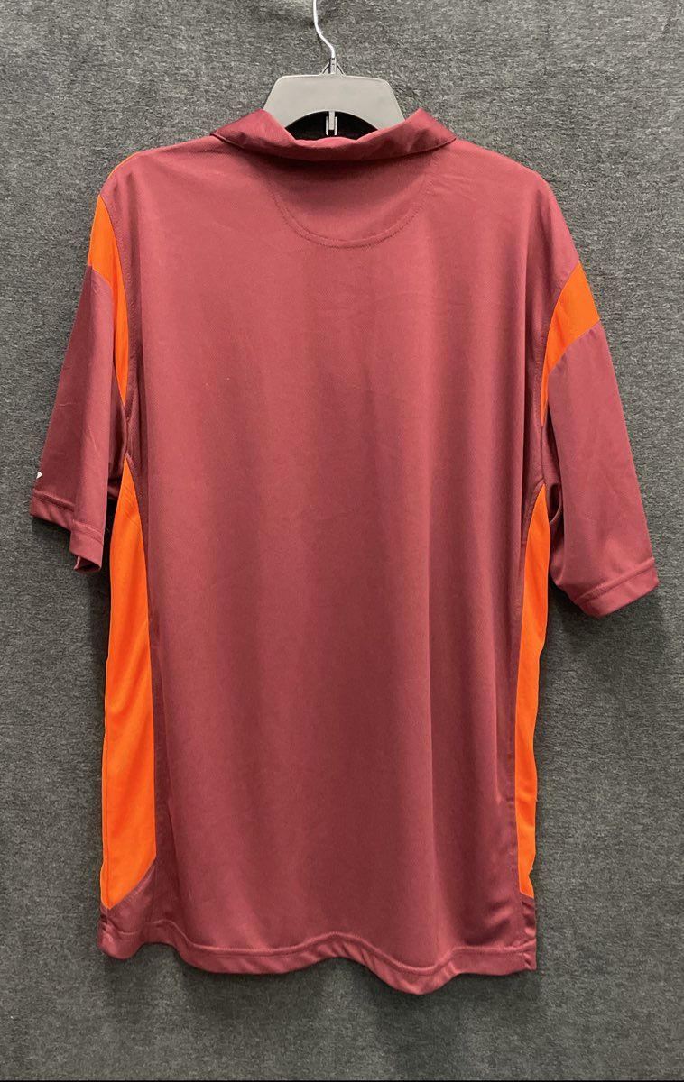 J. America Men's Virginia Tech VT Maroon Orange Athletic Polo Shirt NWT Sz XL