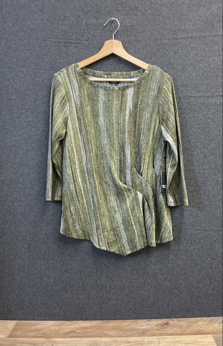 Simply Vera Wang Women's Green Space Dye Side Knot Top Size M NWT