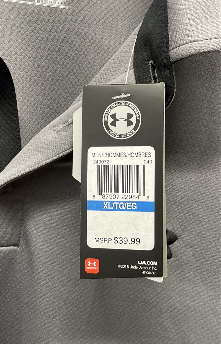 Under Armour Men's Grey Performance HeatGear Loose Fit Polo Shirt NWT Sz XL