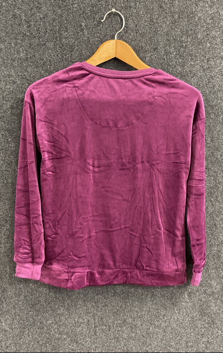 Nautica Women's Plum Velour Stretch Henley Long Sleeve Shirt NWT Size S
