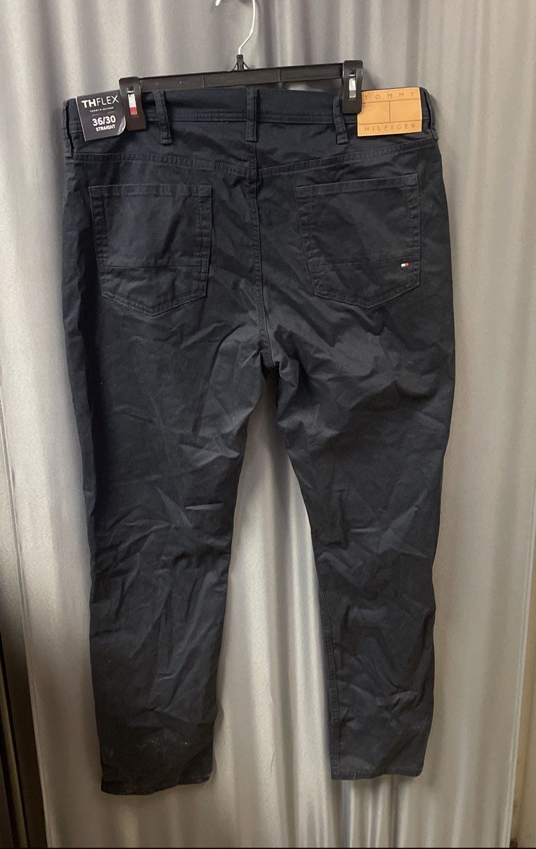 Tommy Hilfiger Men's Dark Blue TH Flex Straight Fit Stretch Slacks NWT 36x30