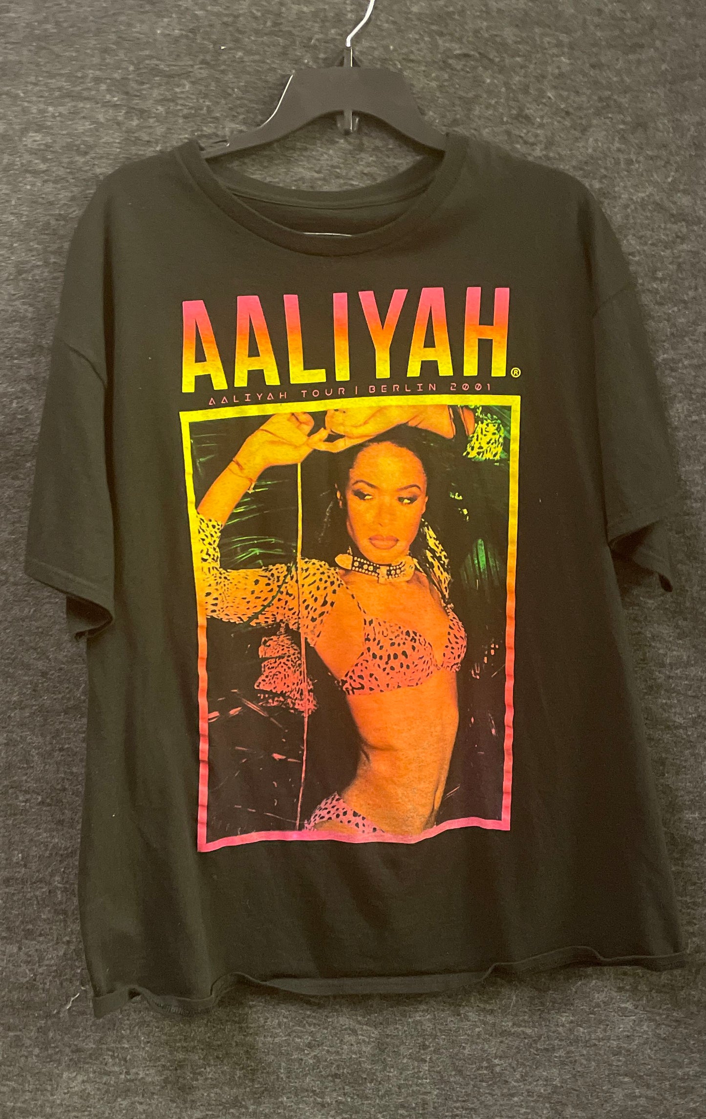Aaliyah Berlin Tour 2001 T-Shirt Reprint Aaliyah LLC Graphic Sz L