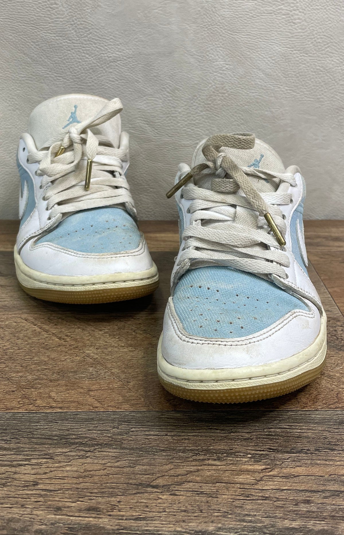 Nike Air Jordan 1 Low Industrial Blue Washed Denim White Size 6