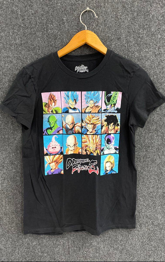 Dragon Ball FighterZ Men's Black Character Grid Graphic Cotton T-Shirt Sz S