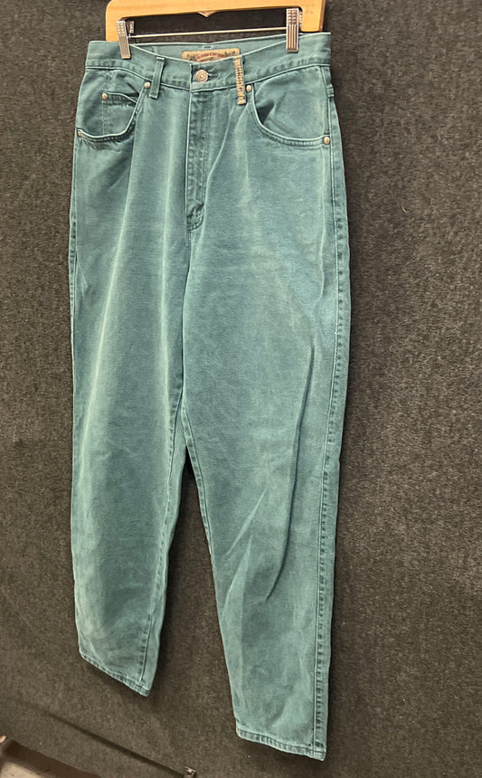 Vintage 90s Levis 900 Series Green Mom Jeans High Rise Made in USA Sz 14