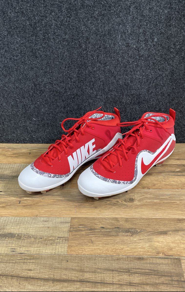 Nike Force Zoom Trout 4 Red White Metal Spikes Baseball Cleats Men's Size 13 DS