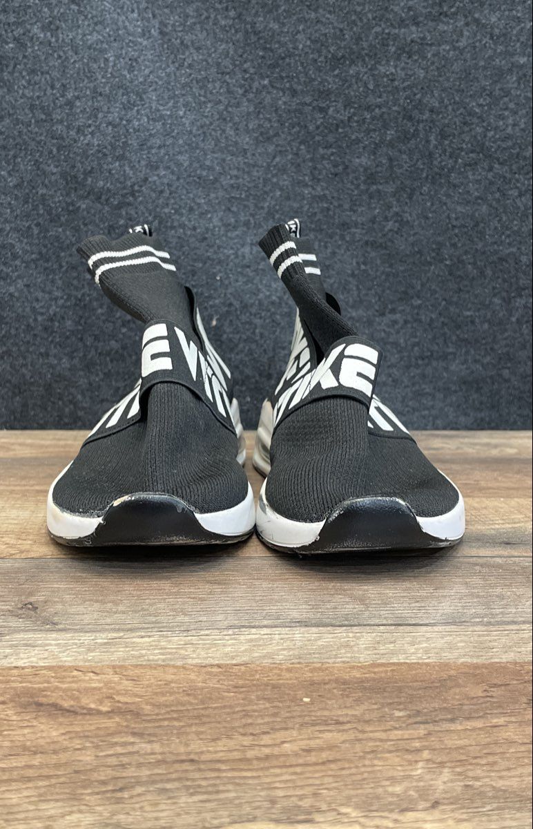 Vitike Black White Knit Elastic Strap Sock Sneaker High Top Size 36