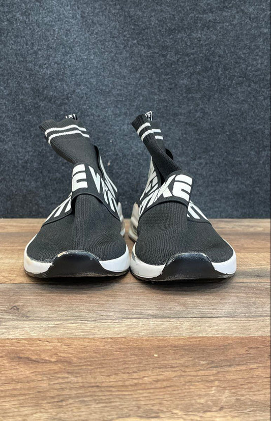 Vitike Black White Knit Elastic Strap Sock Sneaker High Top Size 36