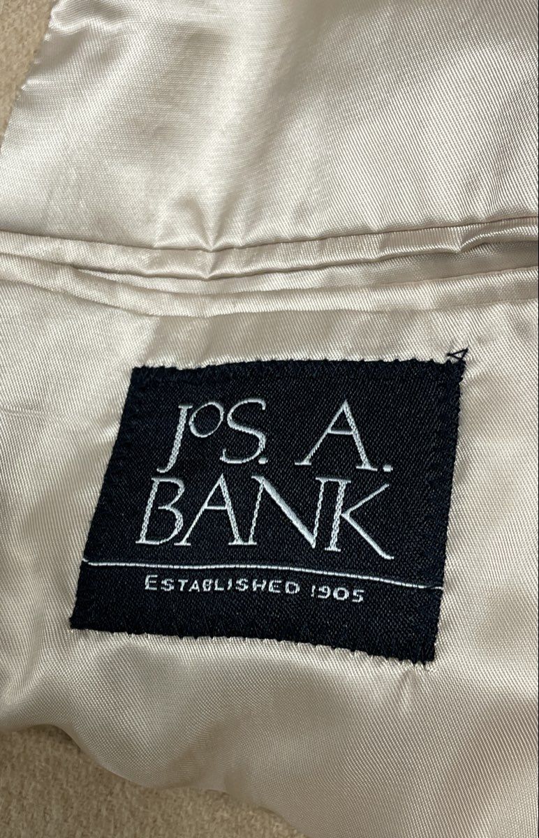 Jos. A. Bank Men's Tan 2-Button Sport Coat Blazer Lined Notch Lapel Beige