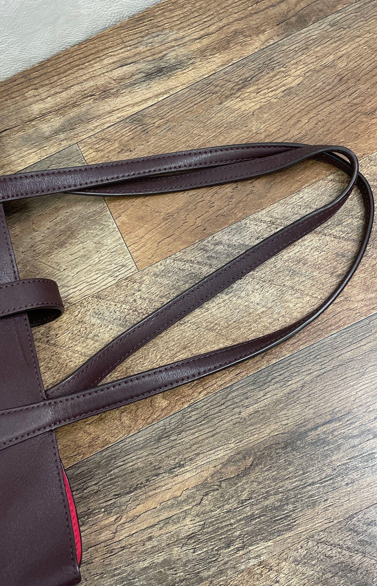 Kate Spade Burgundy Leather 4 Heart Clover Clasp Tote Bag Shoulder Bag