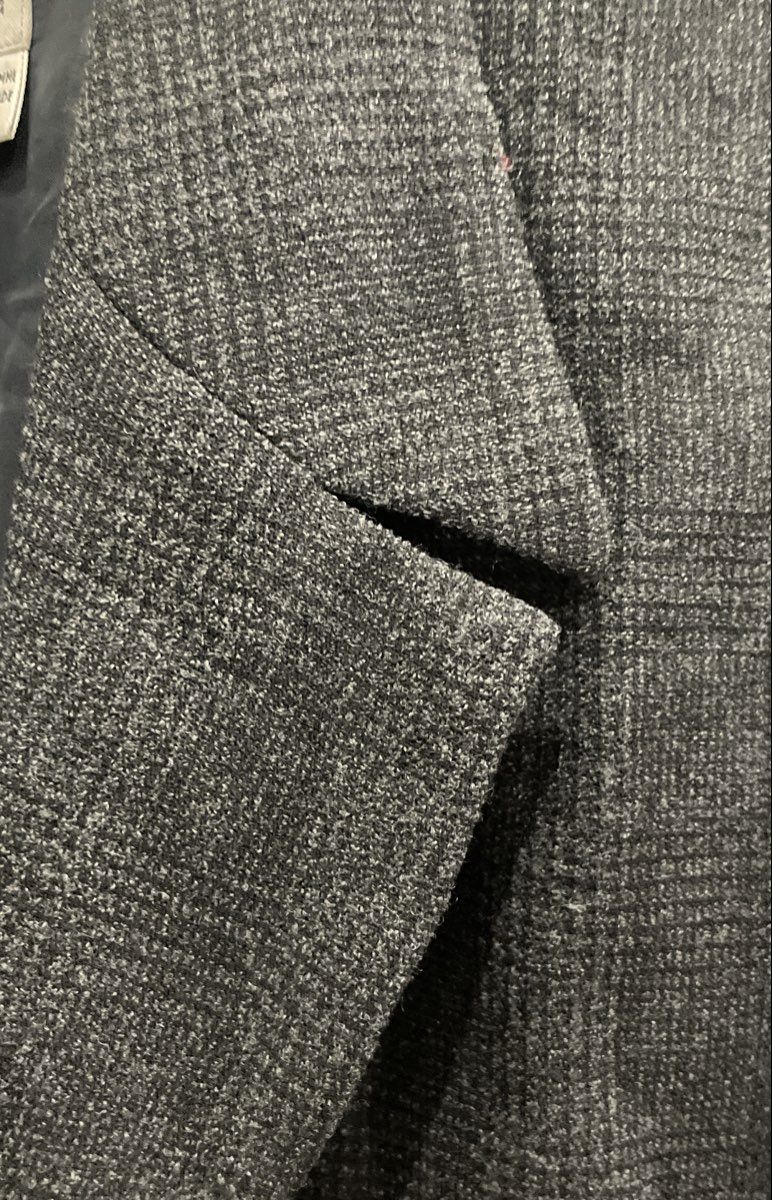 Vintage 90s AKA Eddie Bauer Women's Charcoal Gray Wool Plaid Blazer Sz 18 Tall
