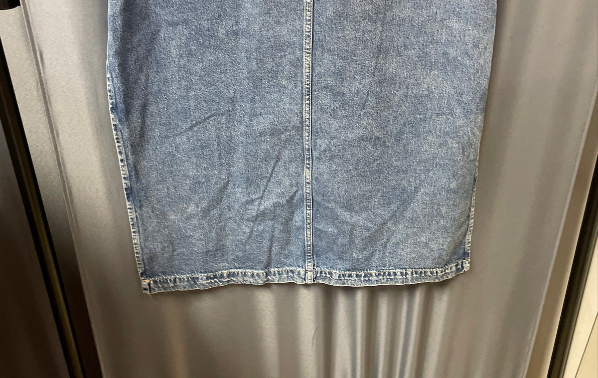 RM Rebecca Minkoff Women's Blue Denim Side Slit Midi Skirt Size 4