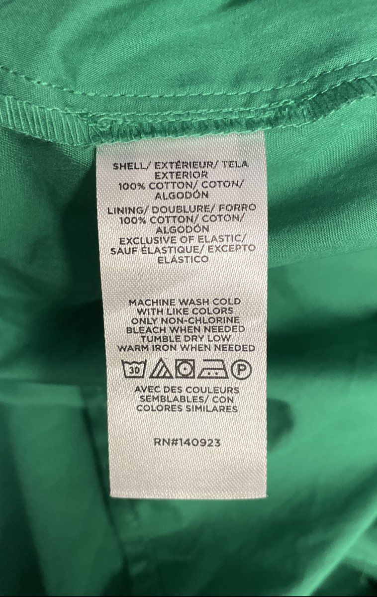 LOFT Women's Green Ruched Tie Back Spaghetti Strap Cotton Midi Dress Sz 10 NWT