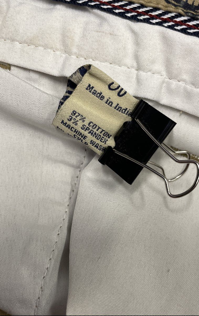 Hudson & Barrow Men's Tan Sailfish Marlin Print Cotton Blend Chino Shorts Sz 38