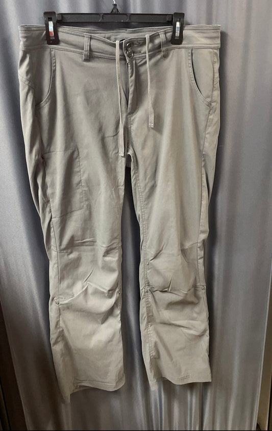 Prana Women's Gray Halle Zion Hiking Pant Roll Up Short Inseam Size 14 Short