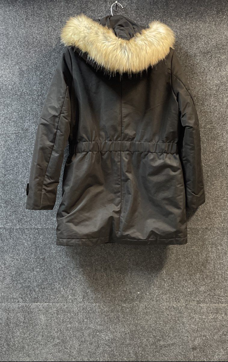 Halitech Women's Black Parka Jacket Faux Fur Hood Insulated Toggle Sz Medium